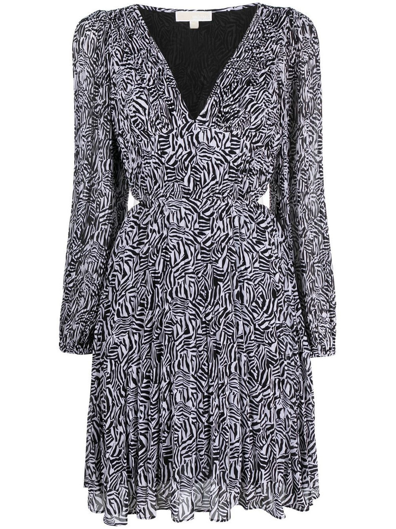 pleated zebra-print mini dress 1