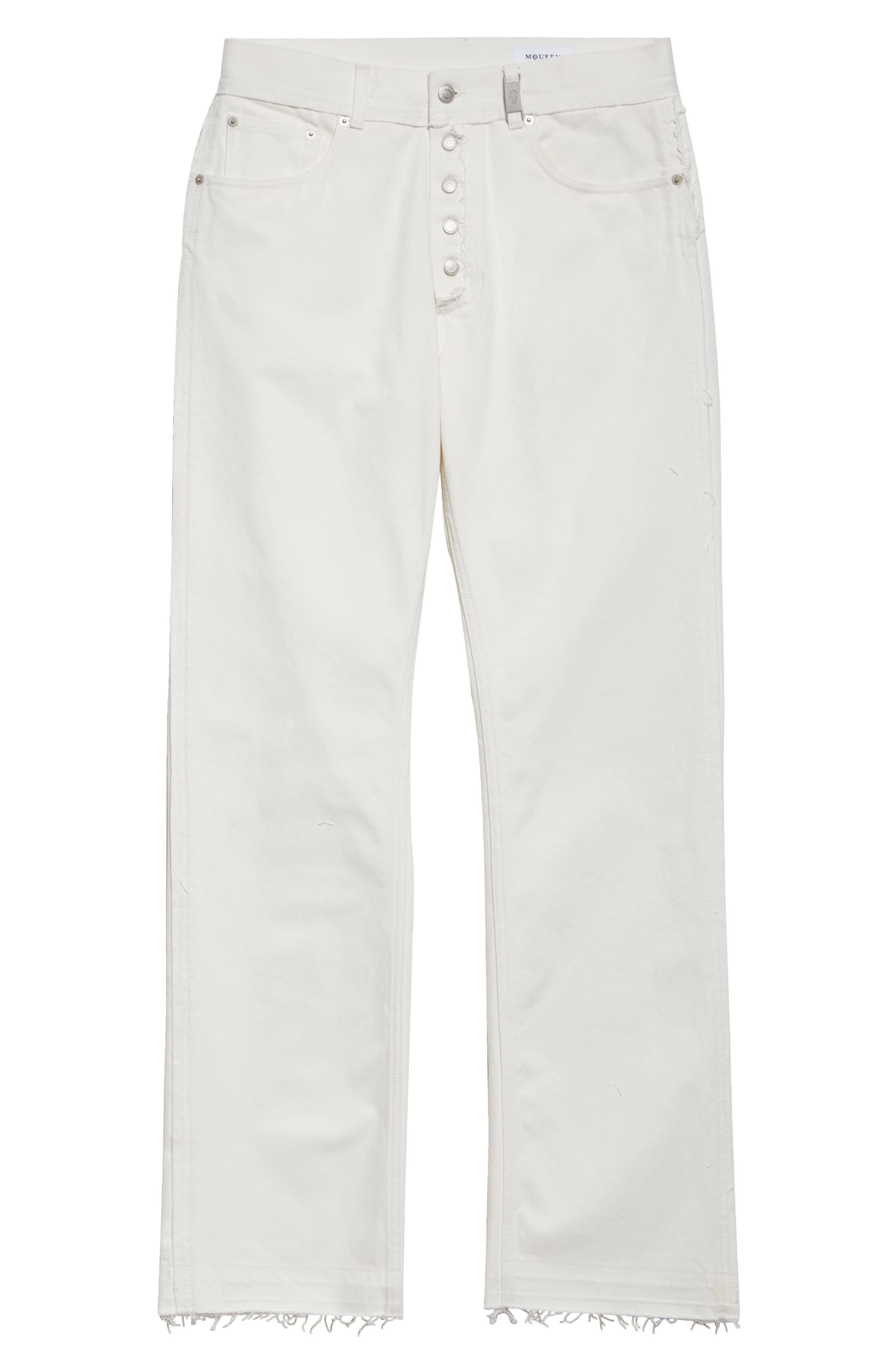 McQueen Straight Leg Jeans in Optical White at Nordstrom - 5