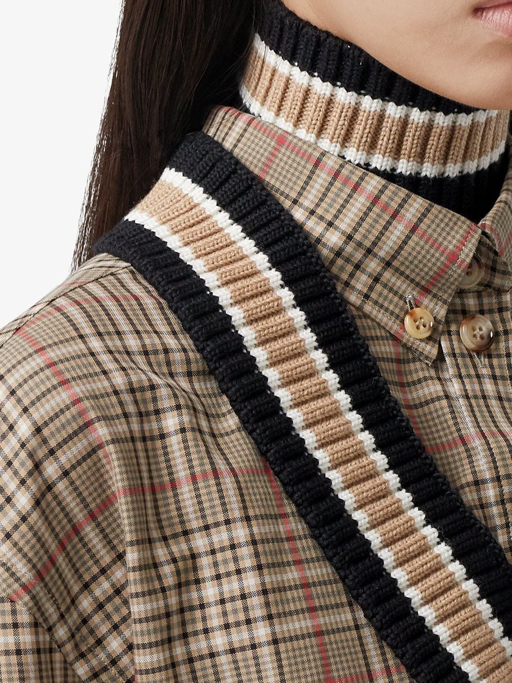 oversized cricket stripe check shirt - 5