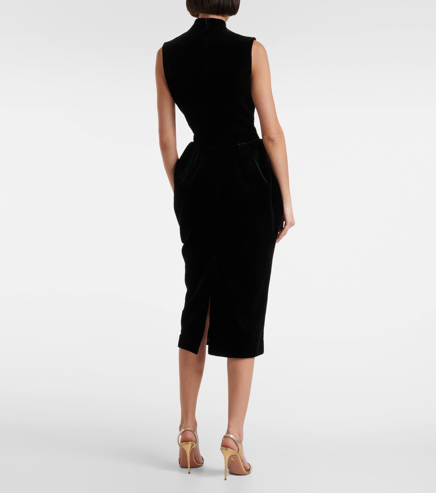 Velvet midi dress - 3