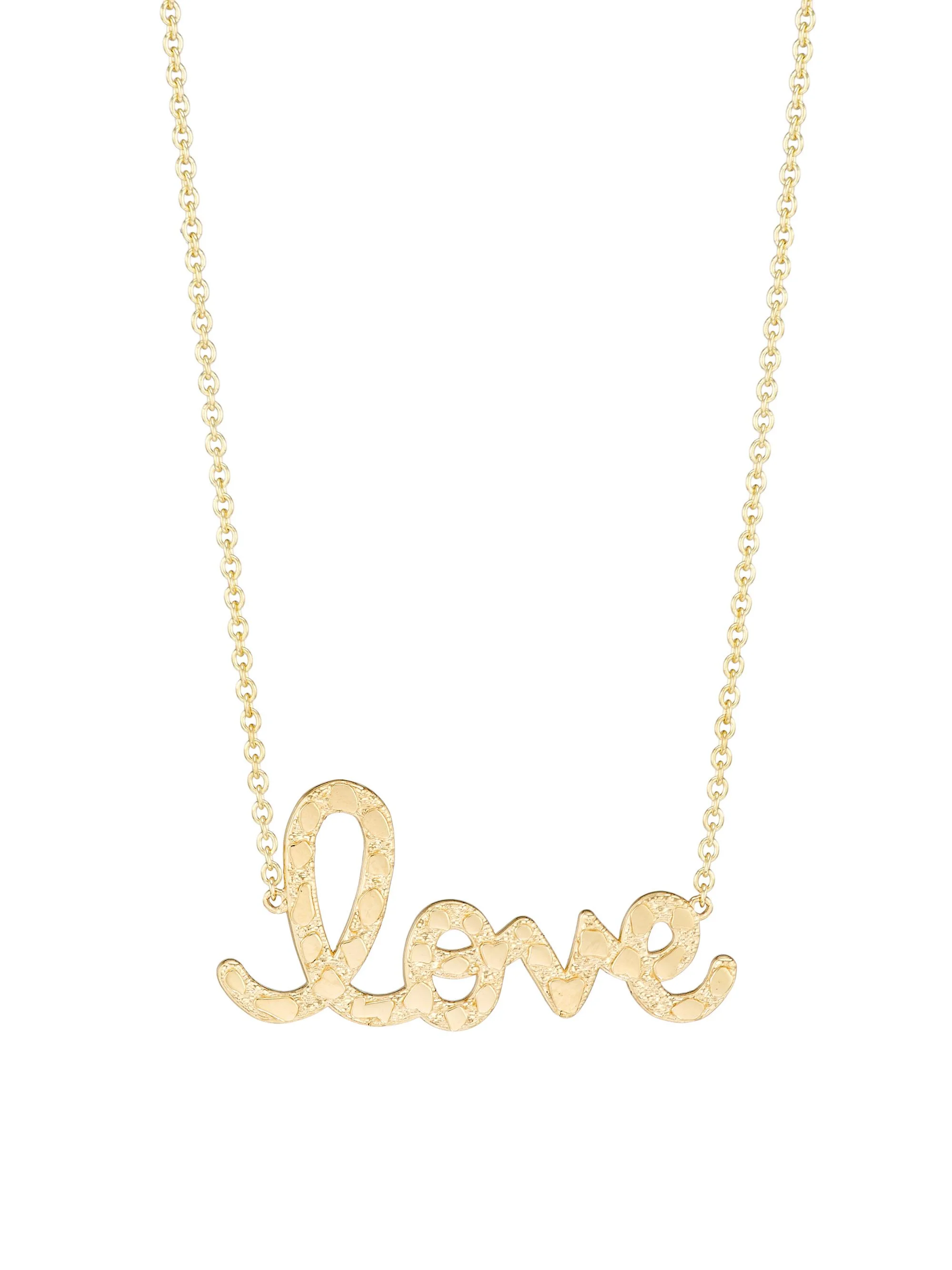 Women's 14K Yellow Gold "Love" Pendant Necklace - 1