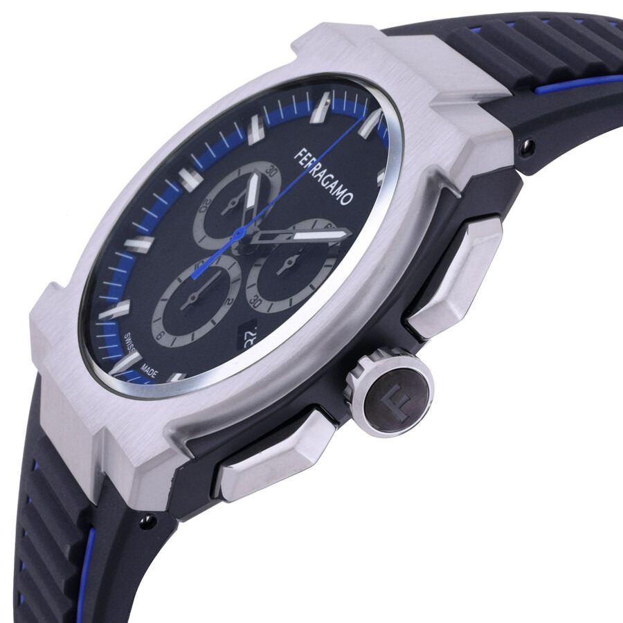 Ferragamo Edge Chronograph Quartz Black Dial Men's Watch SFK200123 - 2