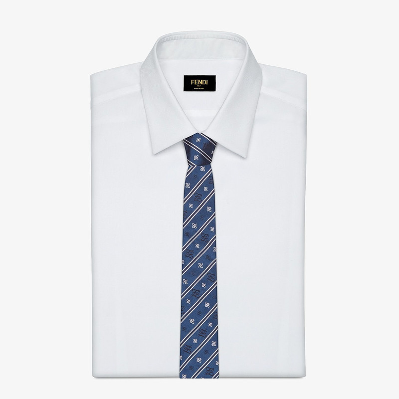 FENDI Blue silk tie outlook