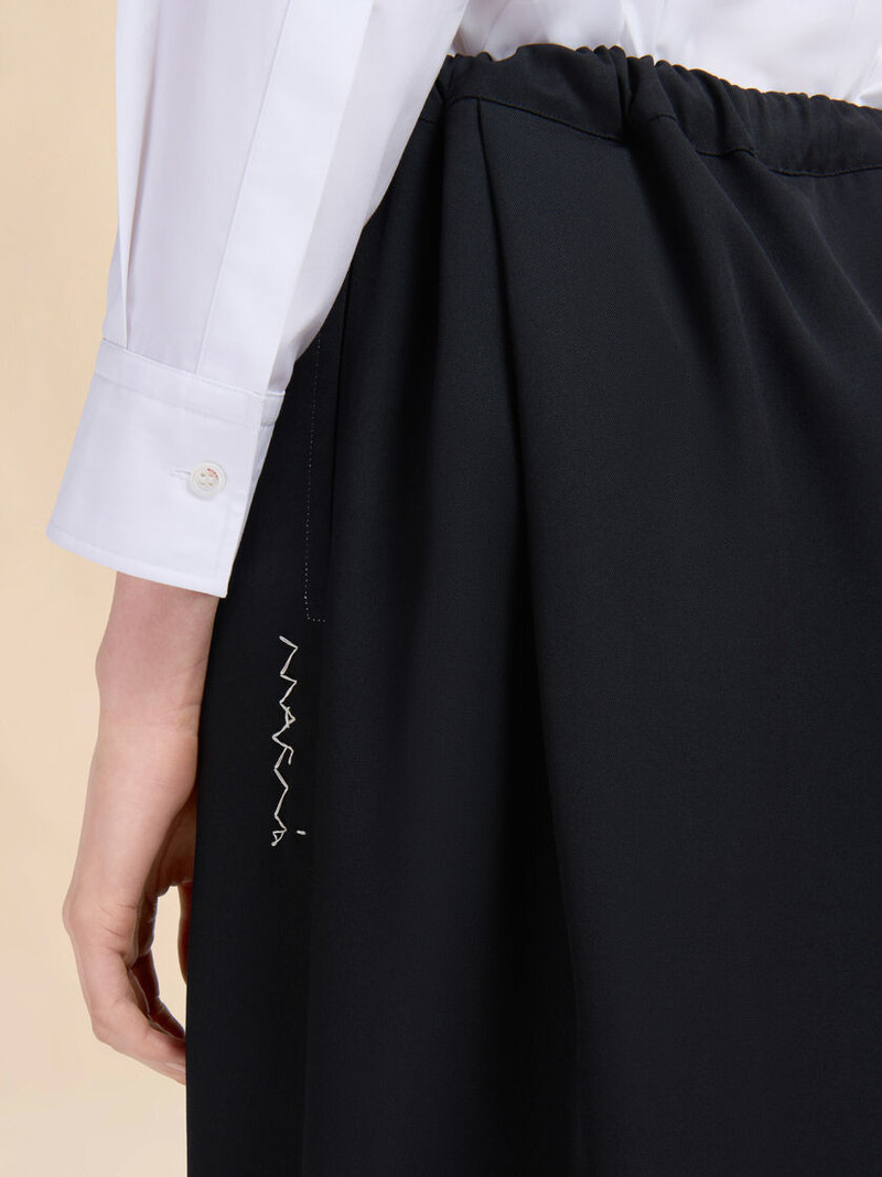 BLACK BATAVIA WOOL LOW-CROTCH TROUSERS 4