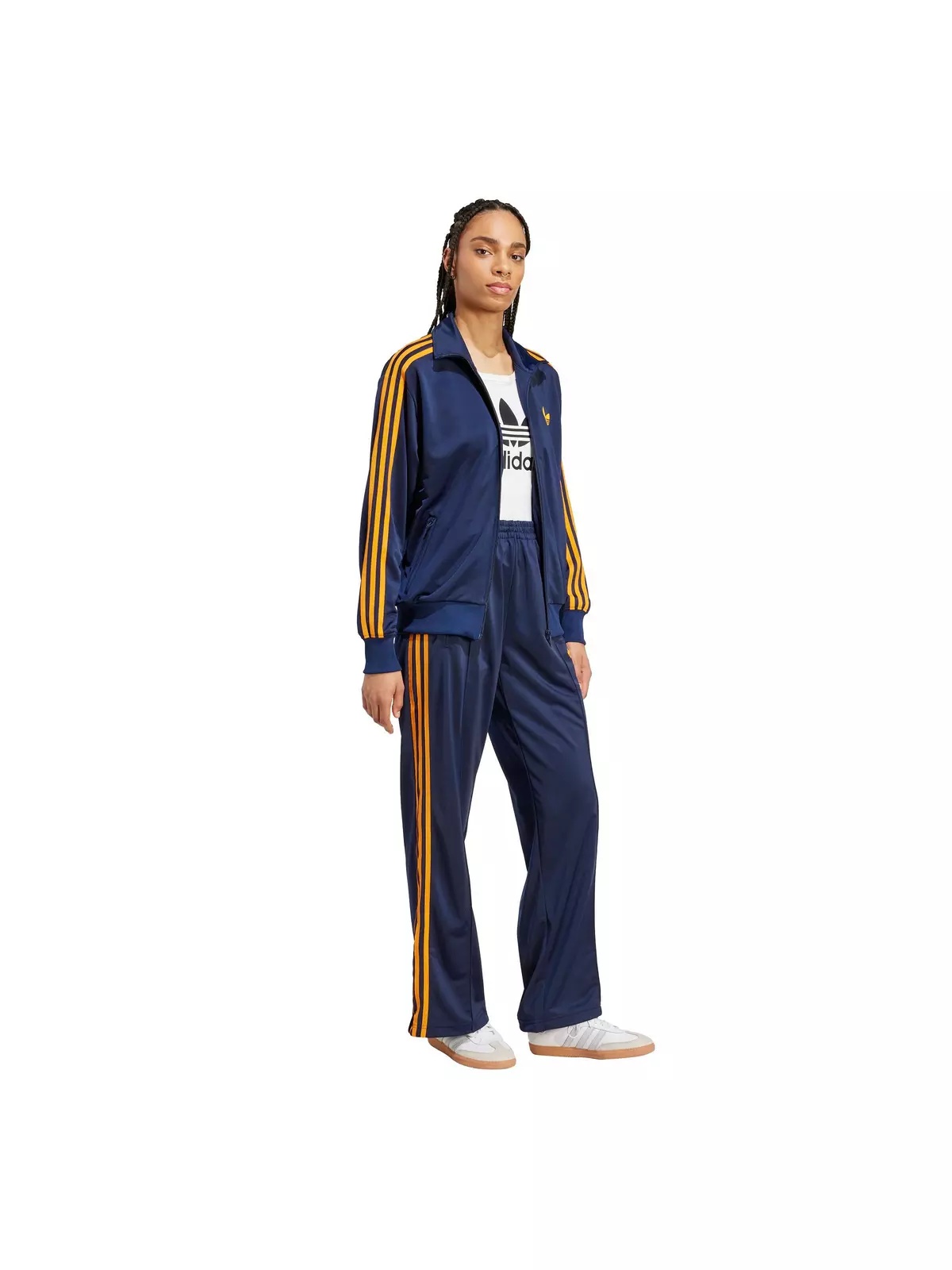 Originals Women's Adicolor Classic Firebird Loose Track Top -Navy/Orange - 5