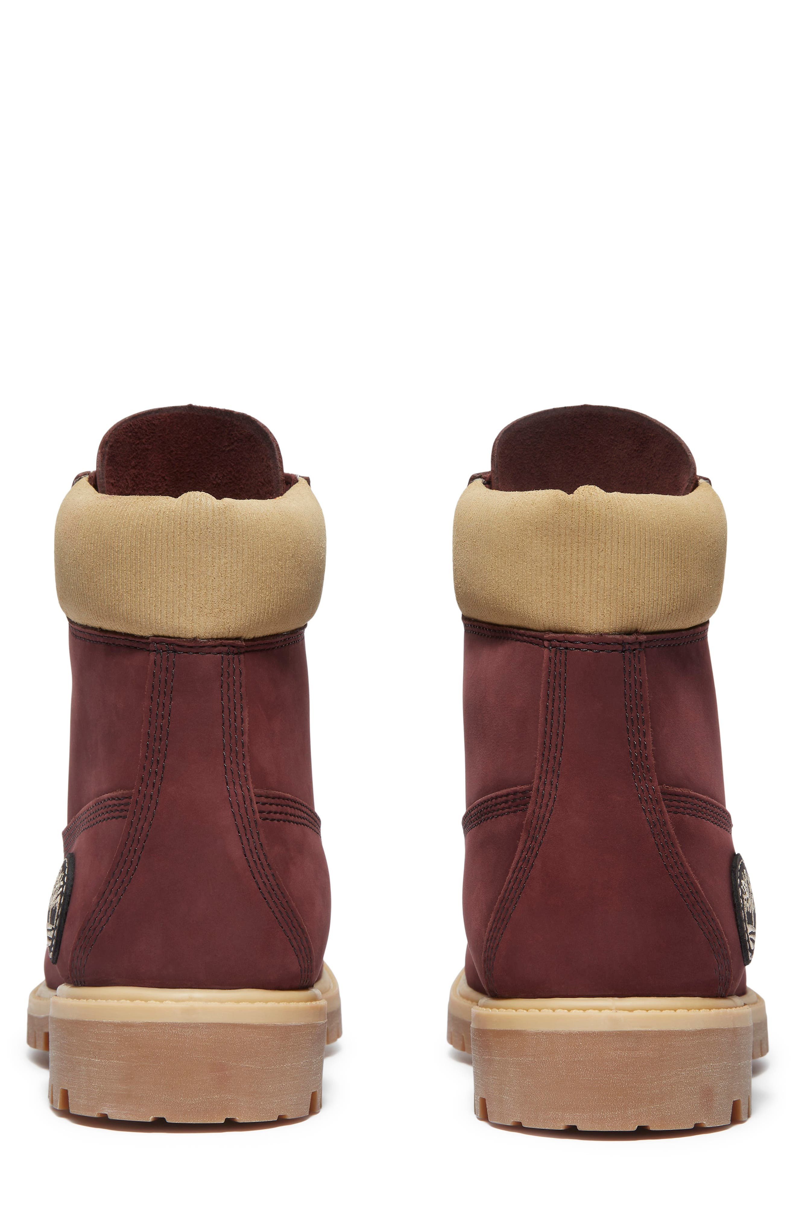 Timberland Premium 6-Inch Waterproof Boot in Burgundy Nubuck at Nordstrom - 5