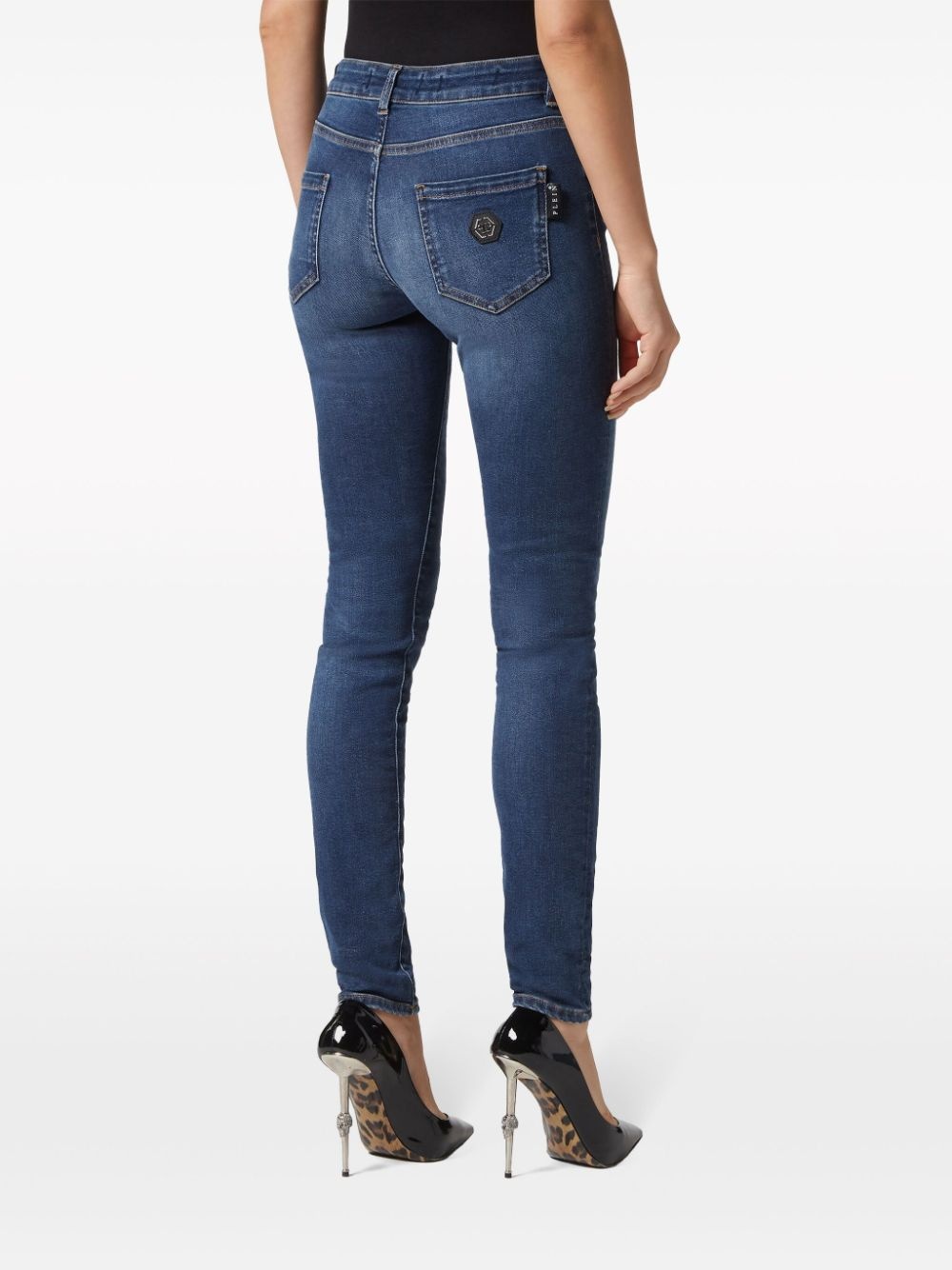 logo-appliquÃ© skinny jeans - 4