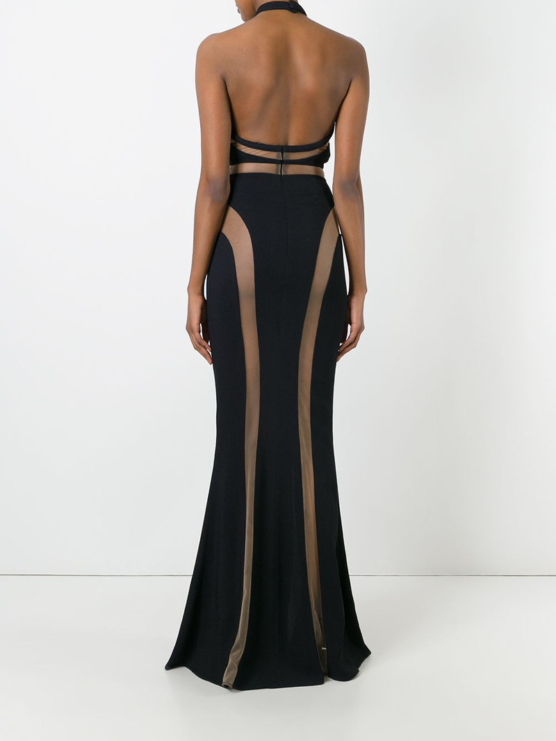sheer panel evening gown 4