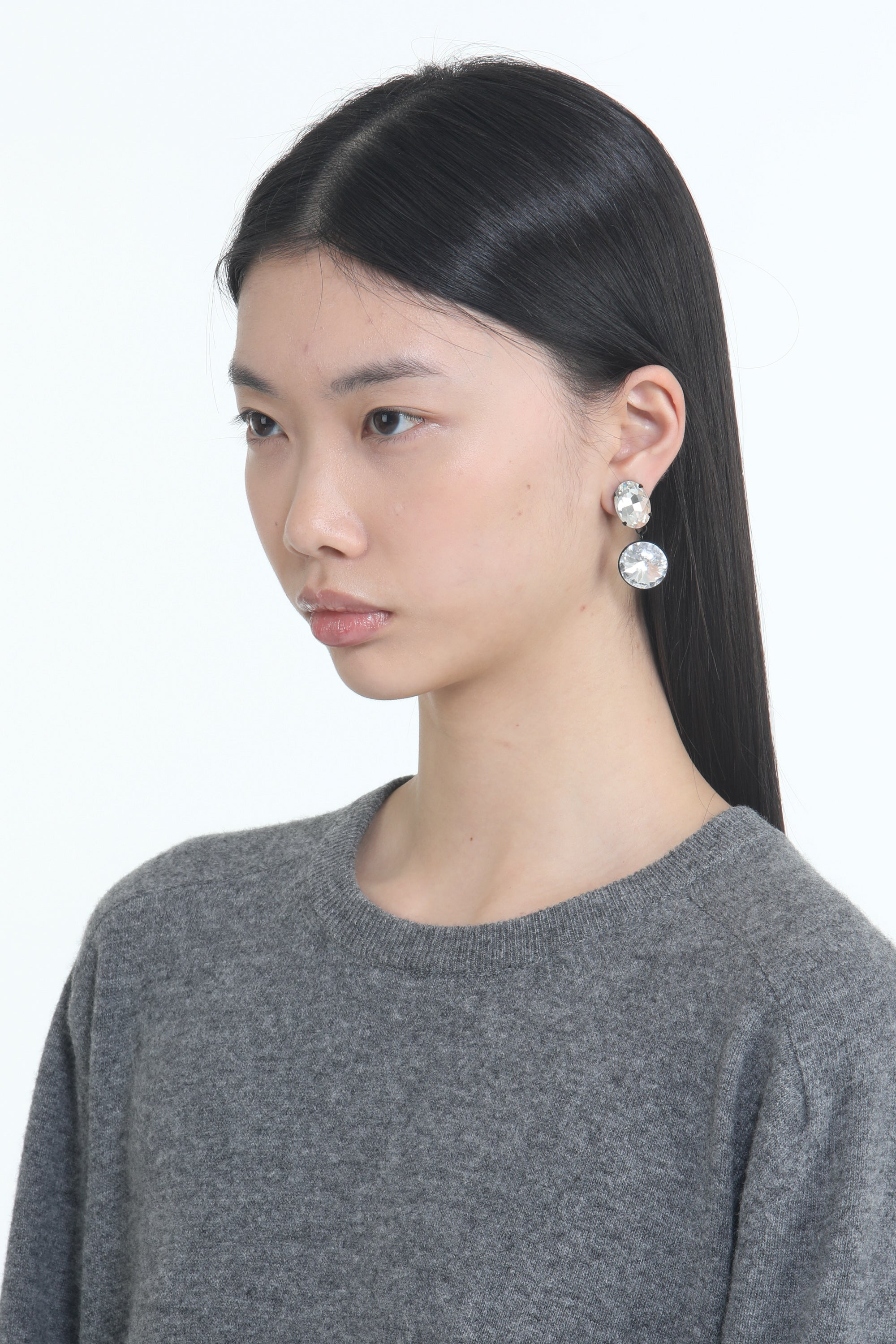ROUND CRYSTAL EARRINGS - 2