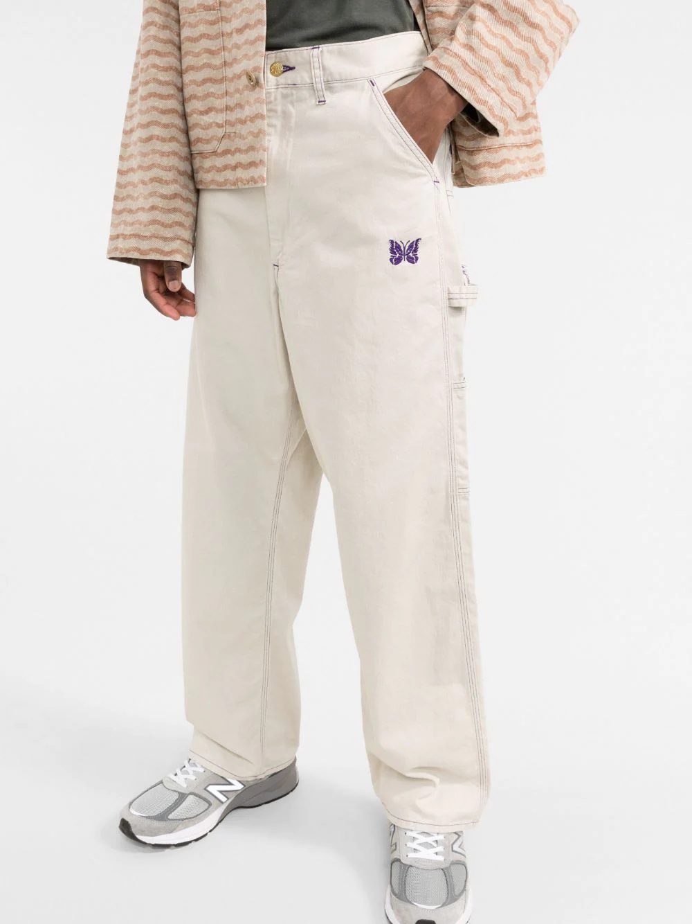 x Smith's butterfly-embroidered wide-leg trousers - 3