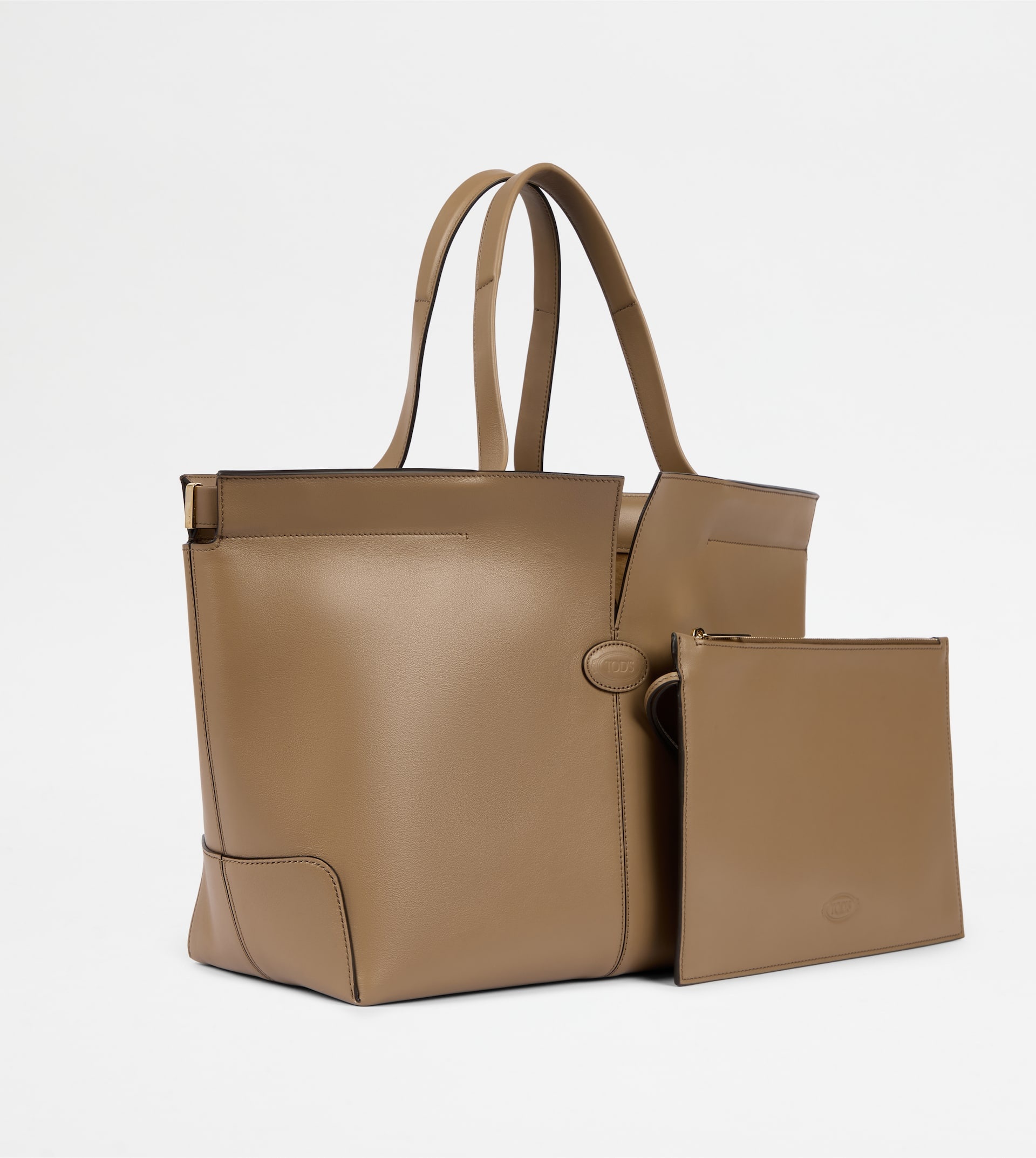 TOD'S DI BAG FOLIO IN LEATHER MEDIUM-SMALL - BEIGE - 3