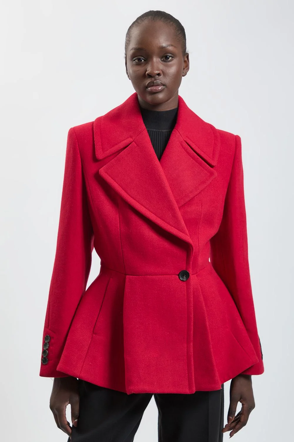 Wool Peplum Short Coat - 1