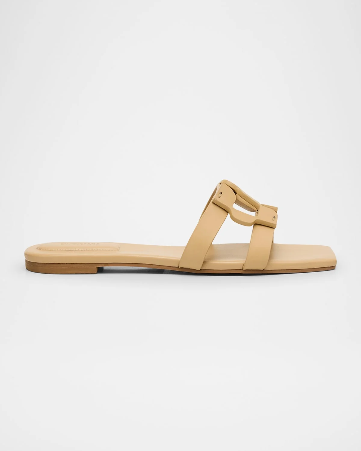 Leather Monogram Flat Slide Sandals - 1