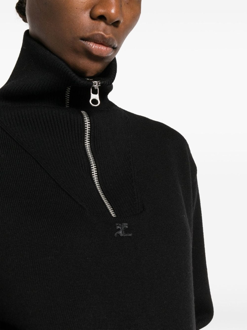 logo-patch half-zip jumper 5
