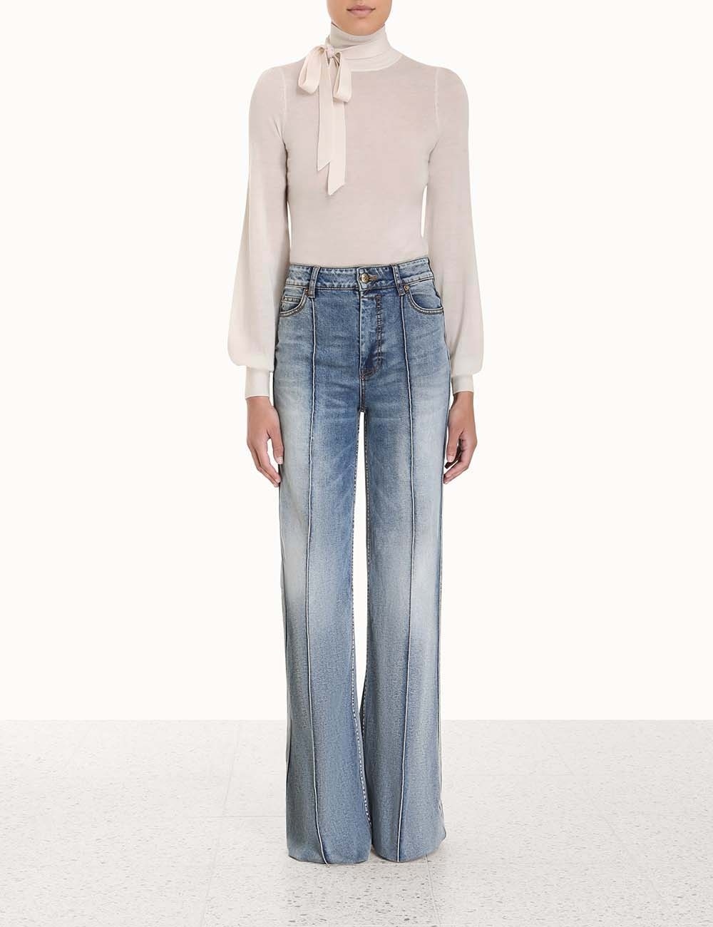 BLOUSON TIE-NECK SWEATER - 2
