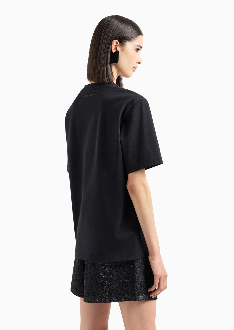 ASV organic heavyweight jersey T-shirt with sequin logo print and embroidery 3