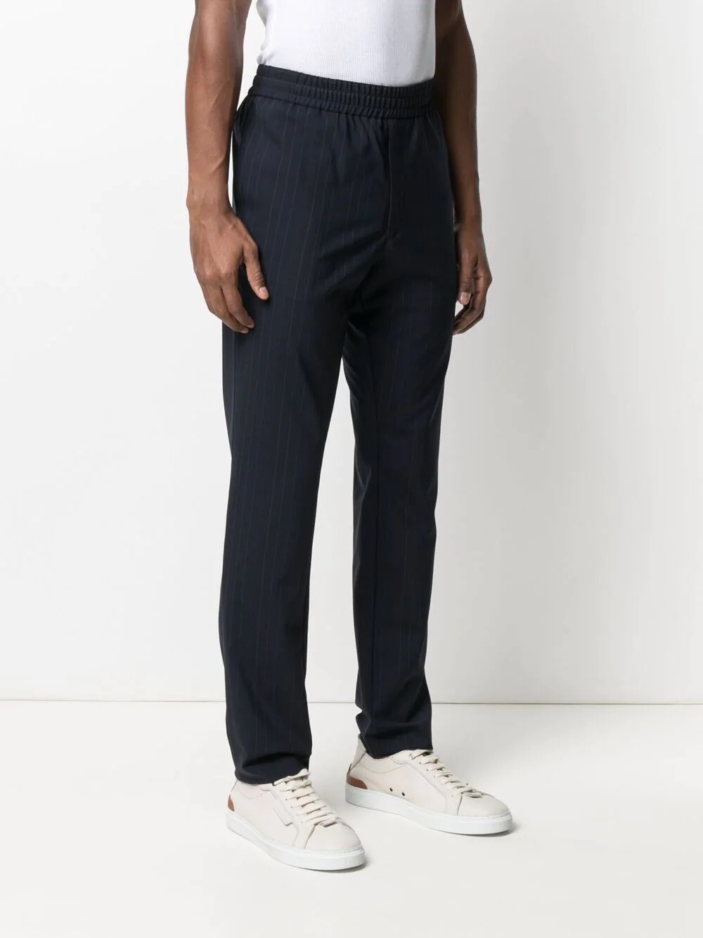 elasticated pinstripe trousers - 3