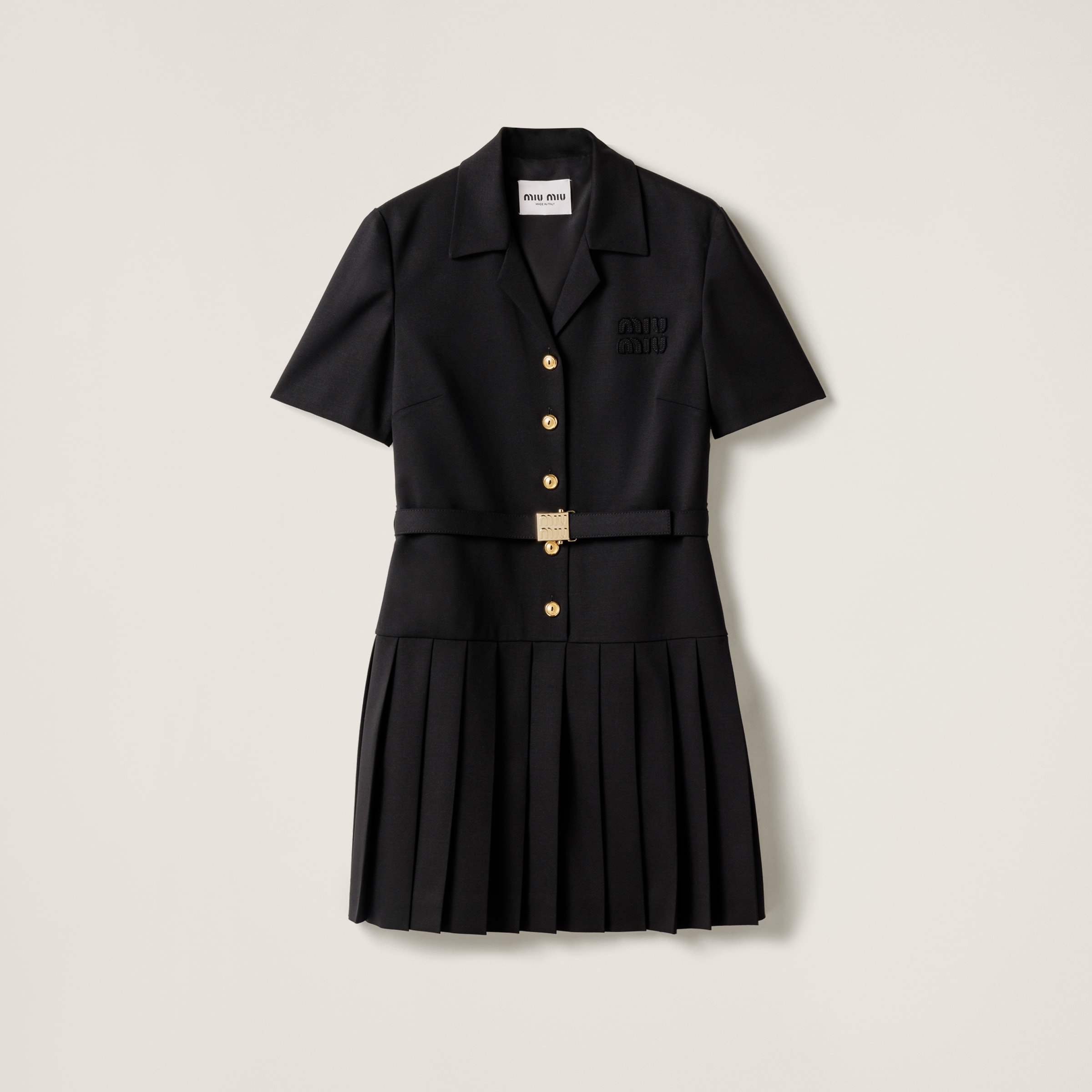 Grain de poudre wool mini-dress - 1