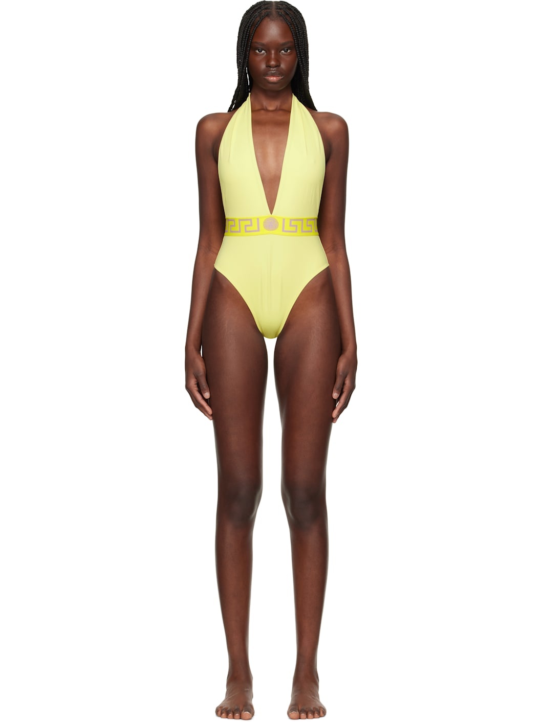 Yellow Lycra Vita Recycled New Logo Swimsuit - 1