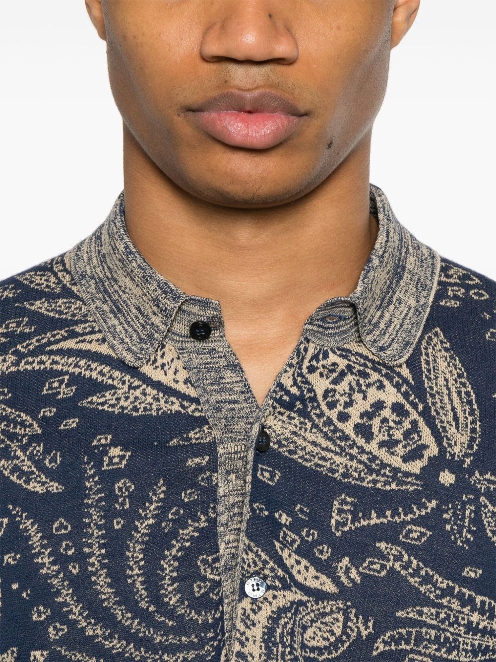 paisley-jacquard polo shirt - 4
