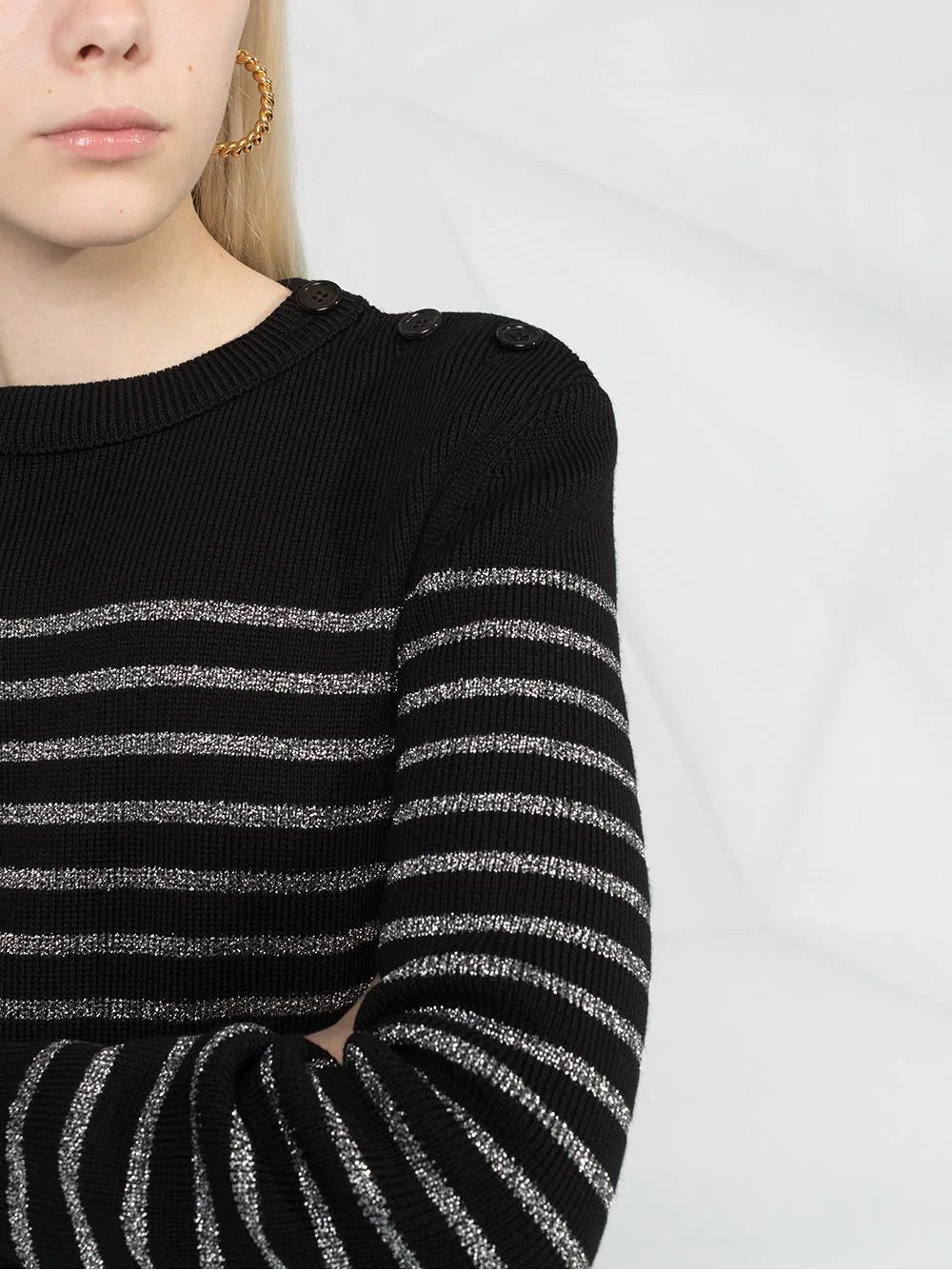 metallic striped jumper - 5