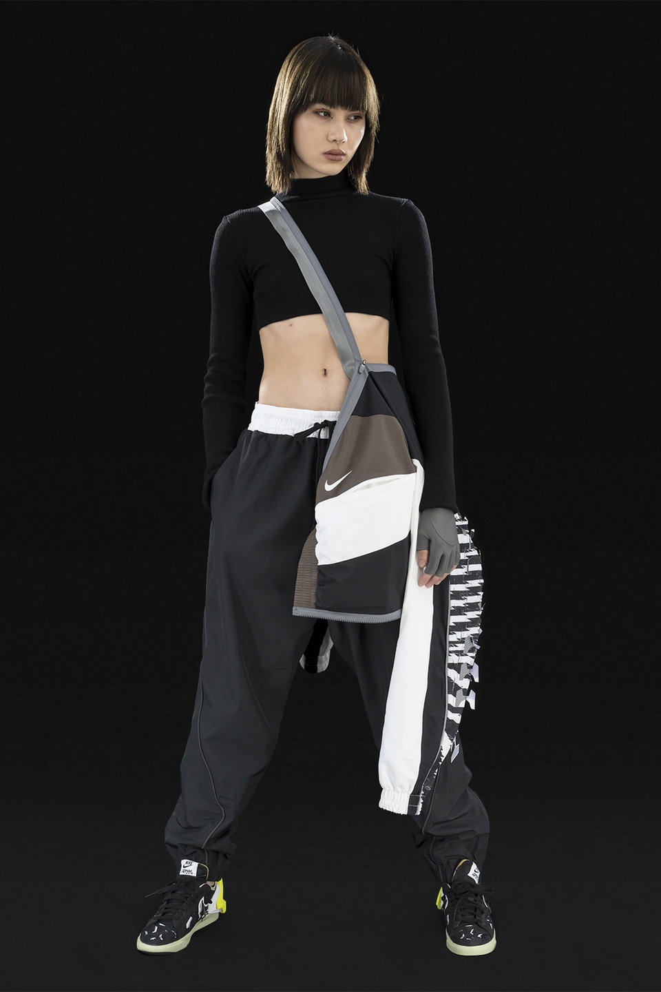 GGG-P2-011 Nike® Acronym® Track Pant Woven Black/Black/White/Black - 25