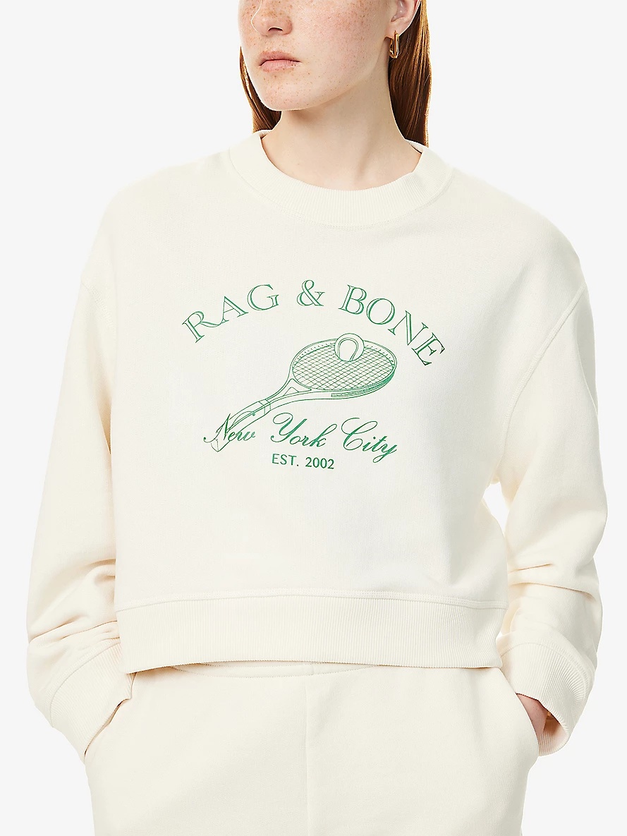 Raquet boxy-fit cotton-blend jersey weatshirt - 5