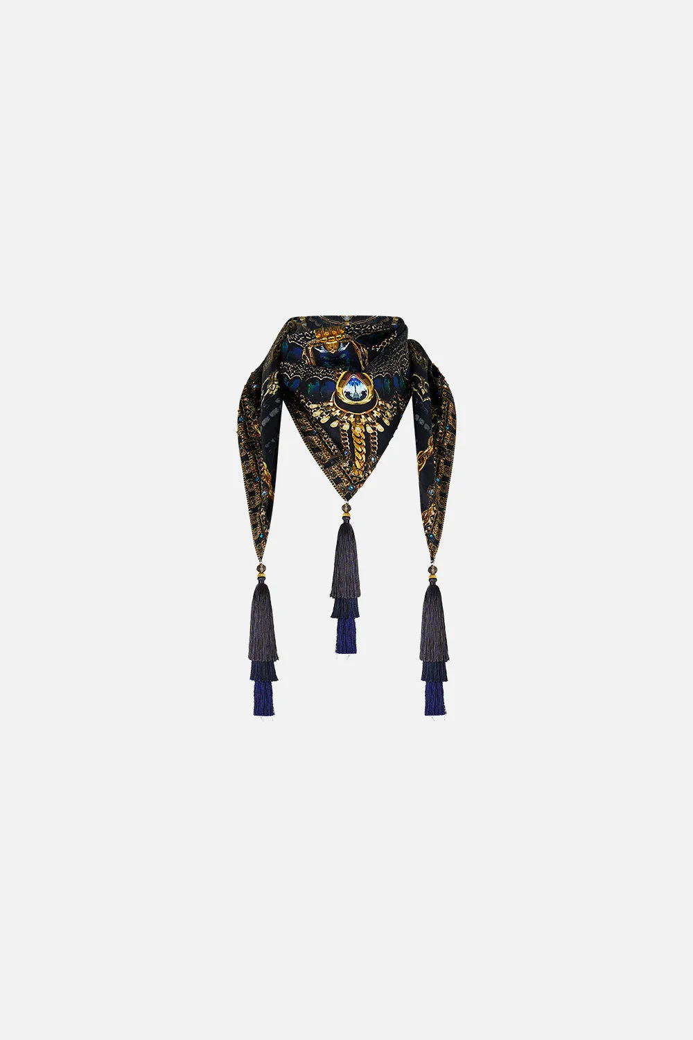 TRIANGLE SCARF WITH TASSELS - 1