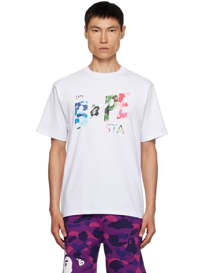 White ABC Camo Bape Sta T-Shirt - 1