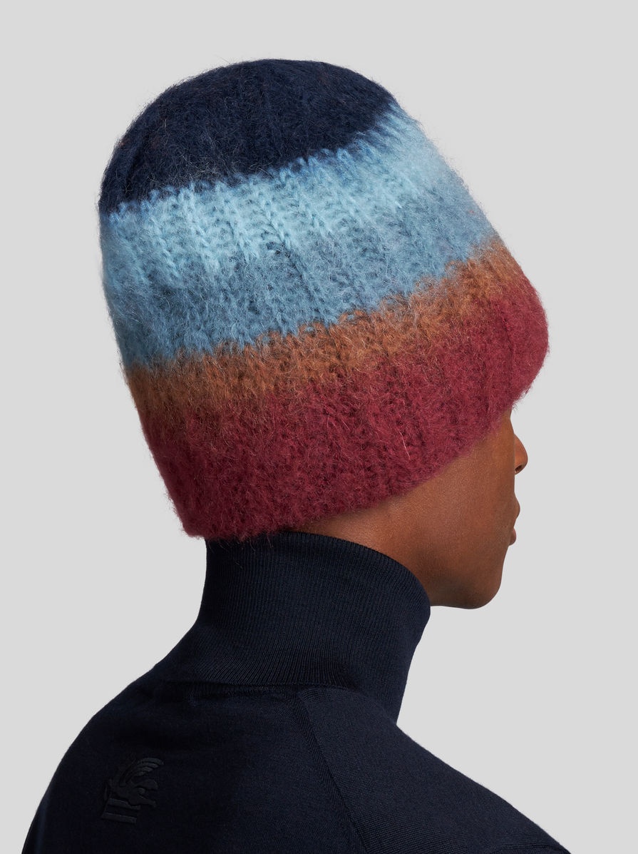 STRIPED MOHAIR BERET - 2
