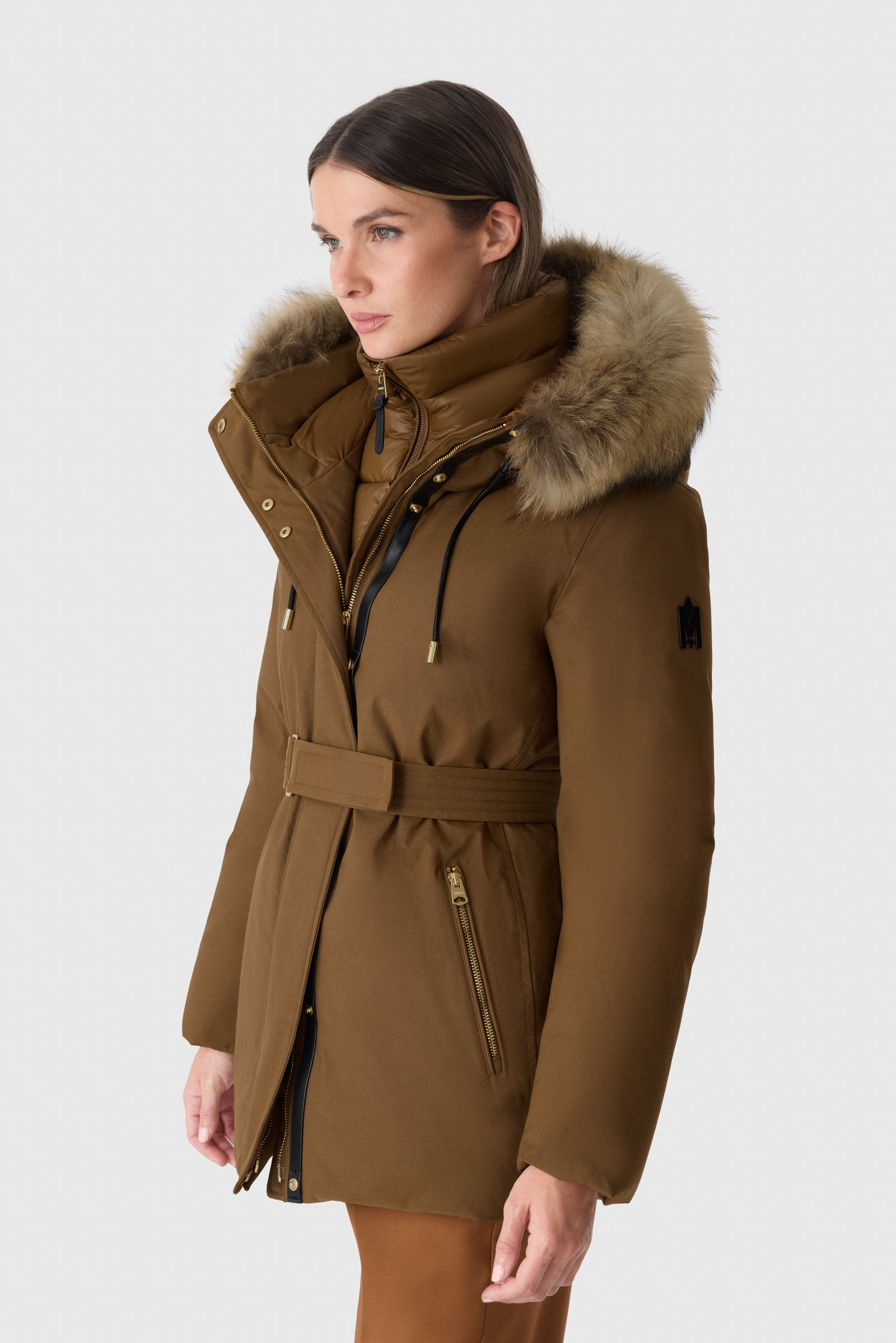 JENI-F 2-in-1 down parka with removable bib and natural fur - 5