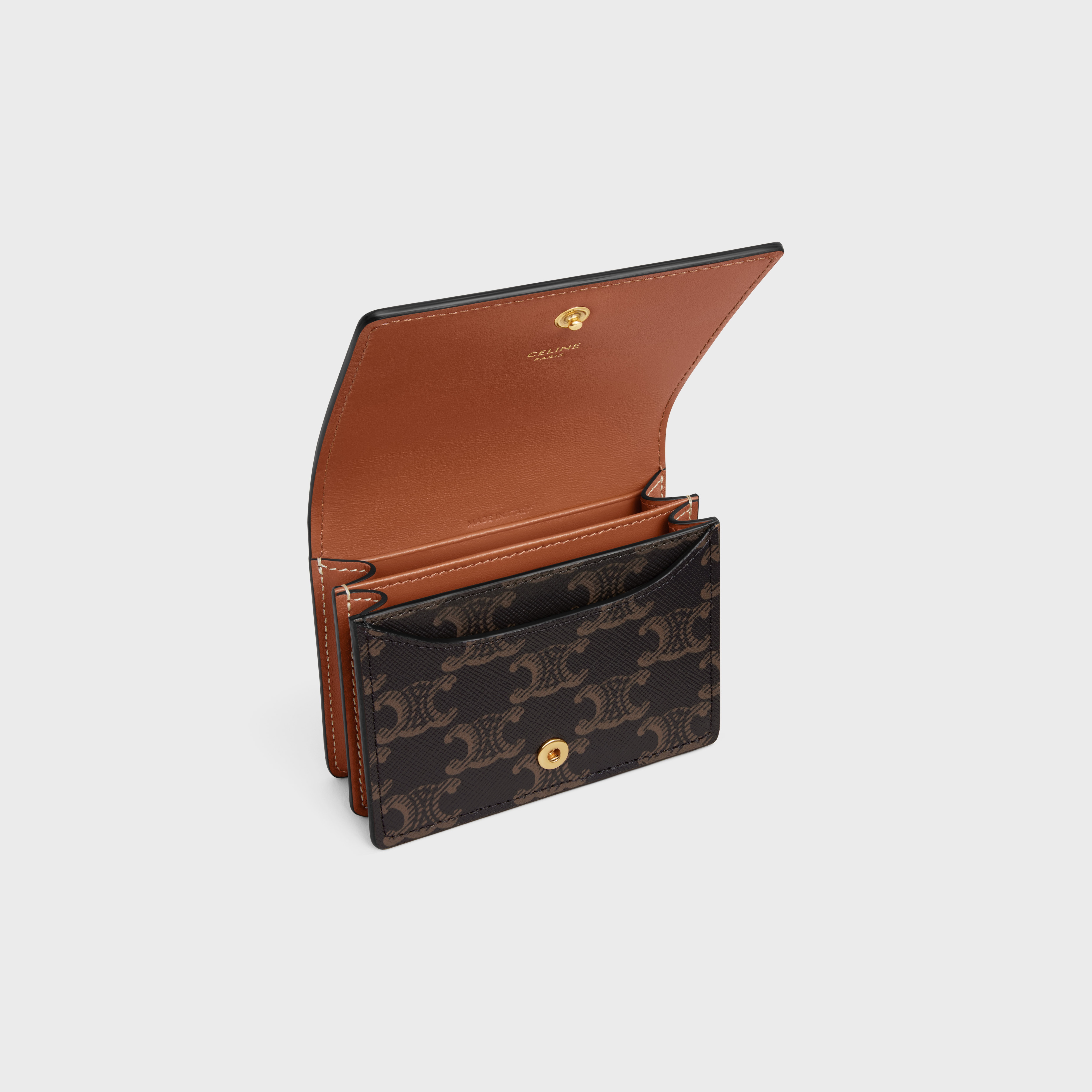 TRIOMPHE BUSINESS CARD HOLDER in Triomphe Canvas and Lambskin - 4