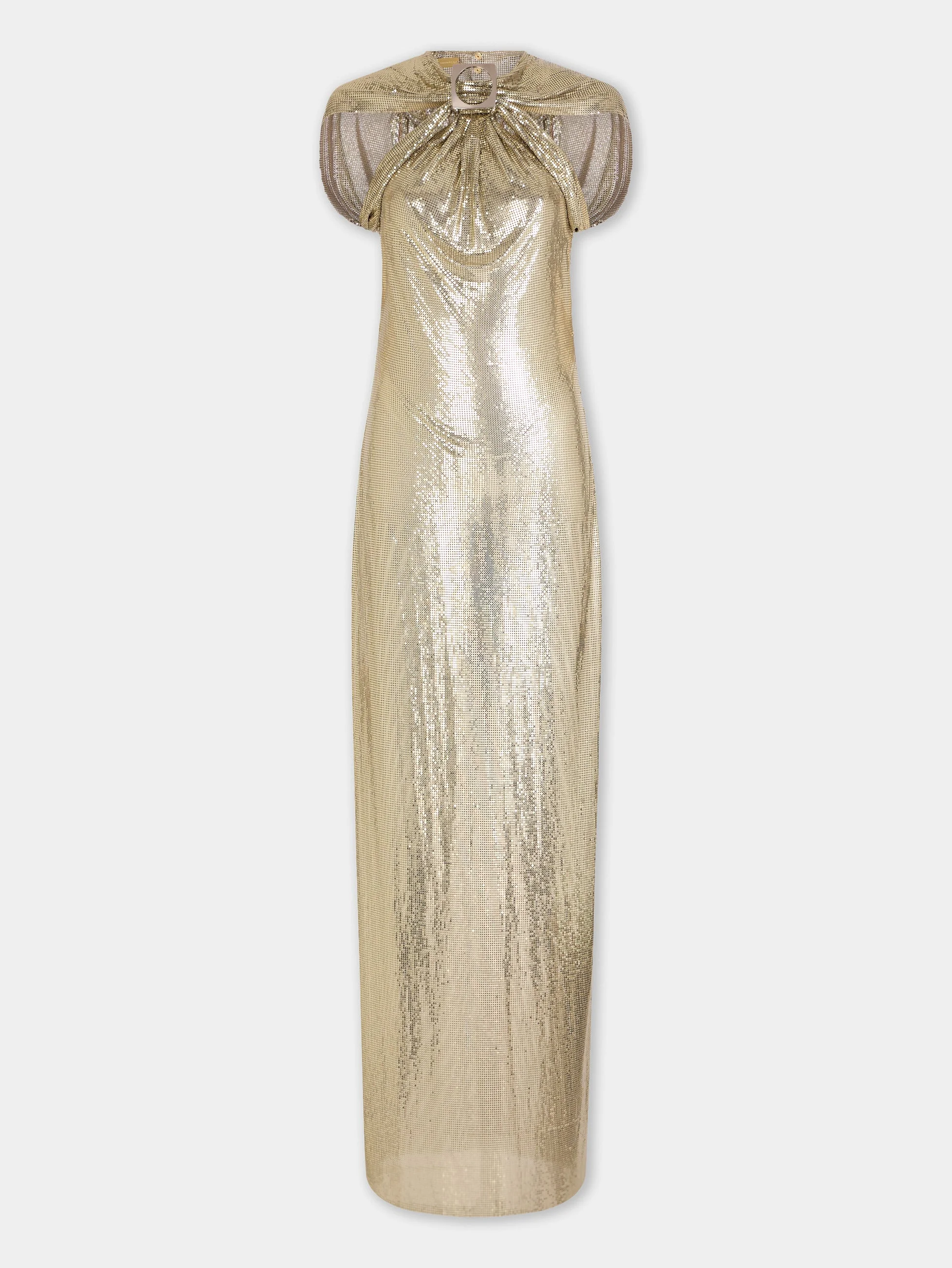 DINH VAN X RABANNE HAND ASSEMBLED LONG DRESS IN GOLD MESH - 1