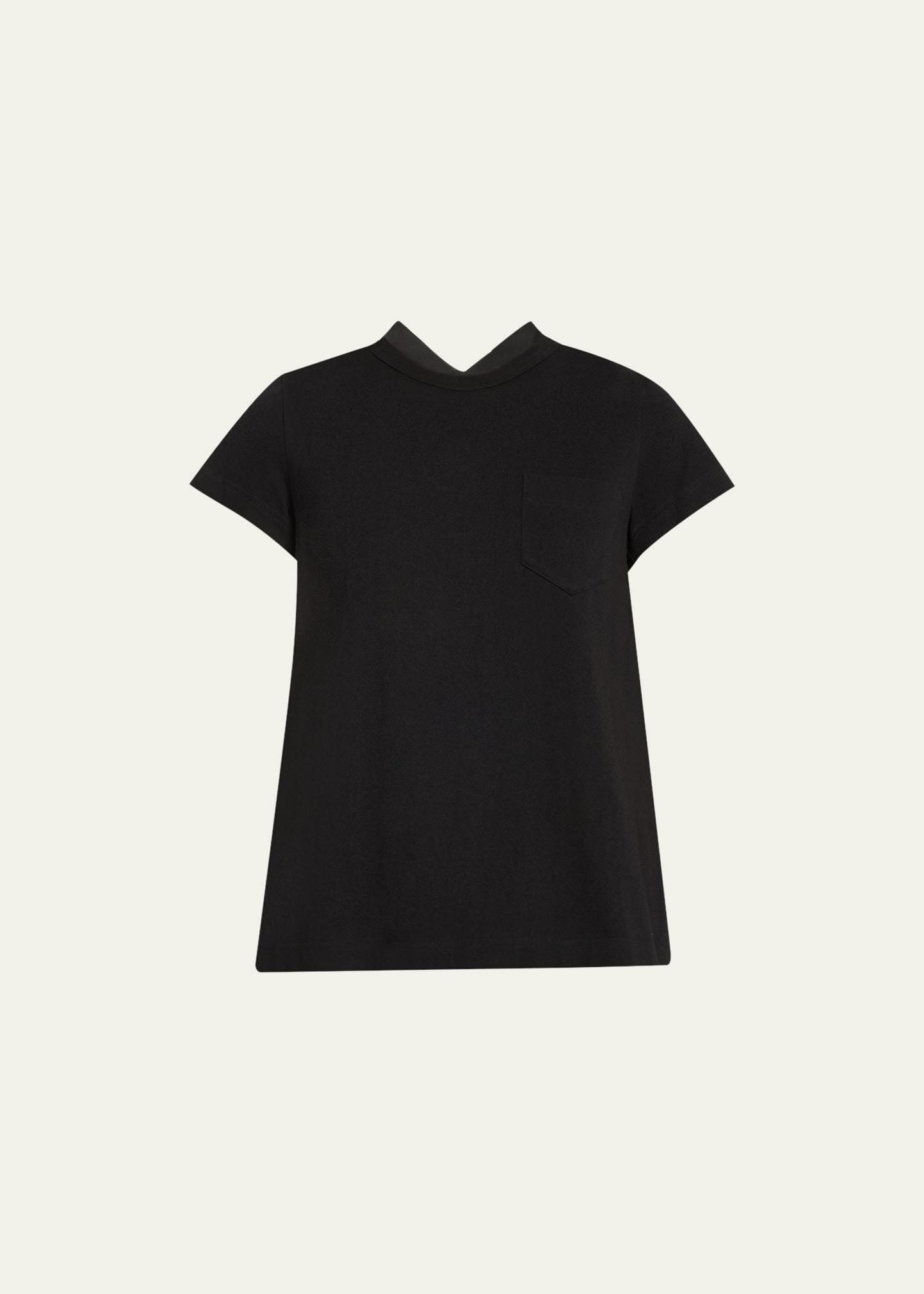 Pleated-Back Knit Tee - 1