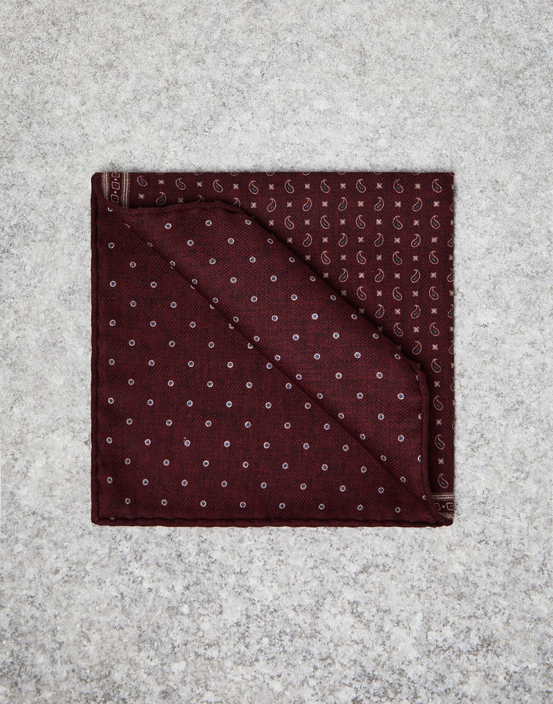 Double face silk pocket square 1