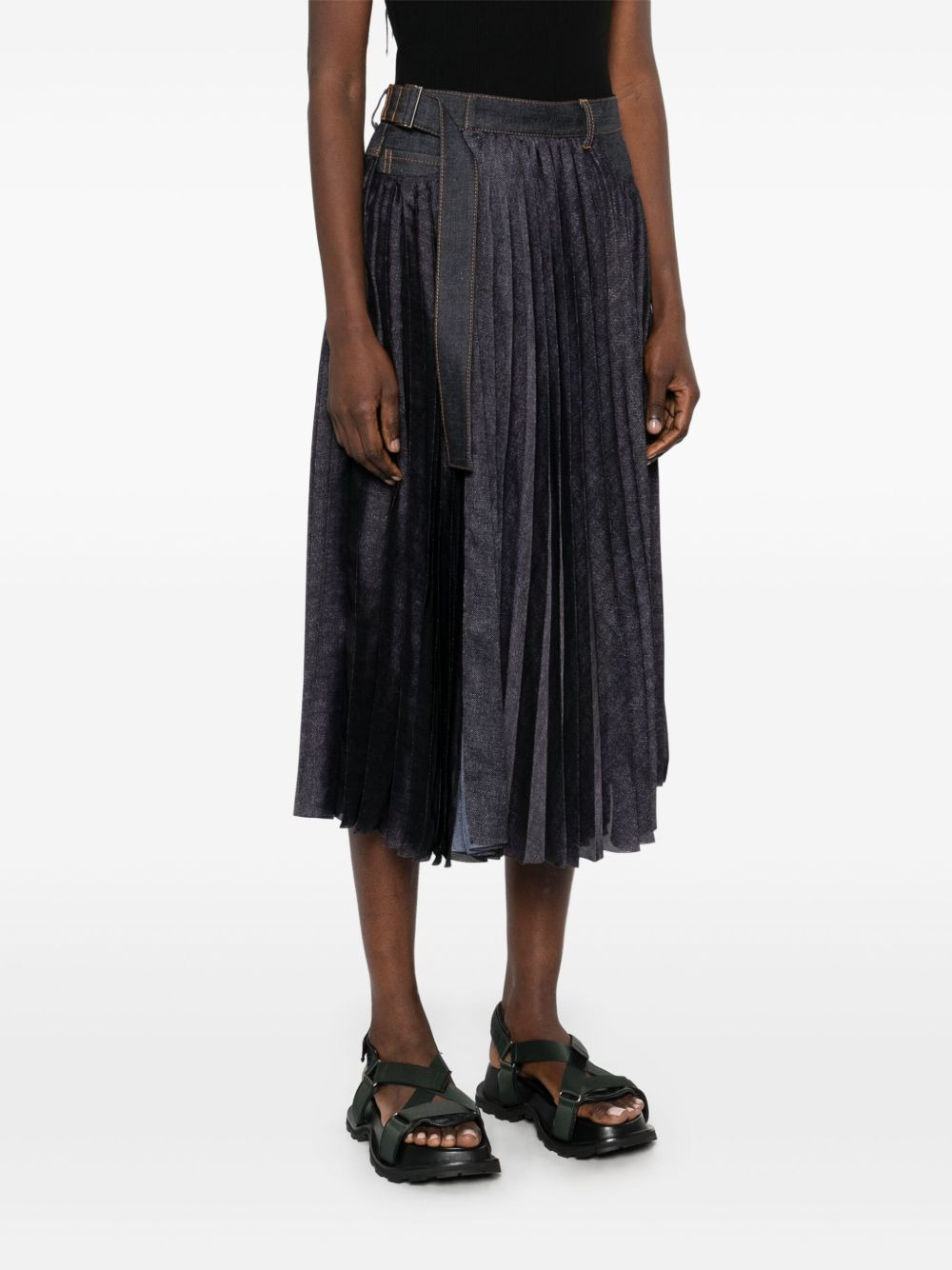 Sacai Women Denim Mix Skirt - 4