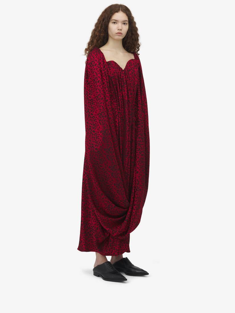 Leopard Jacquard Single-sleeve Dress - 3