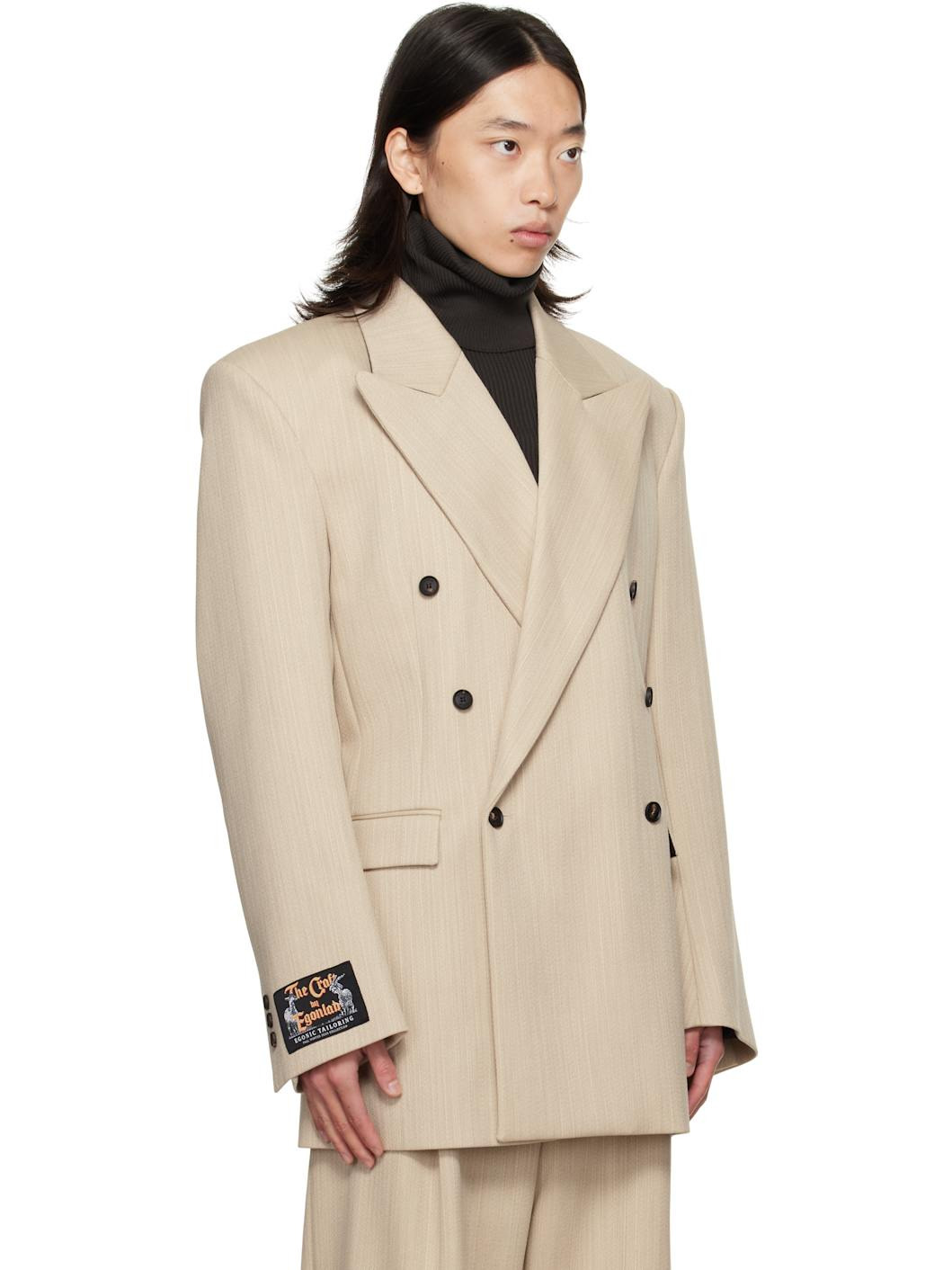 Beige Oversized Blazer - 2