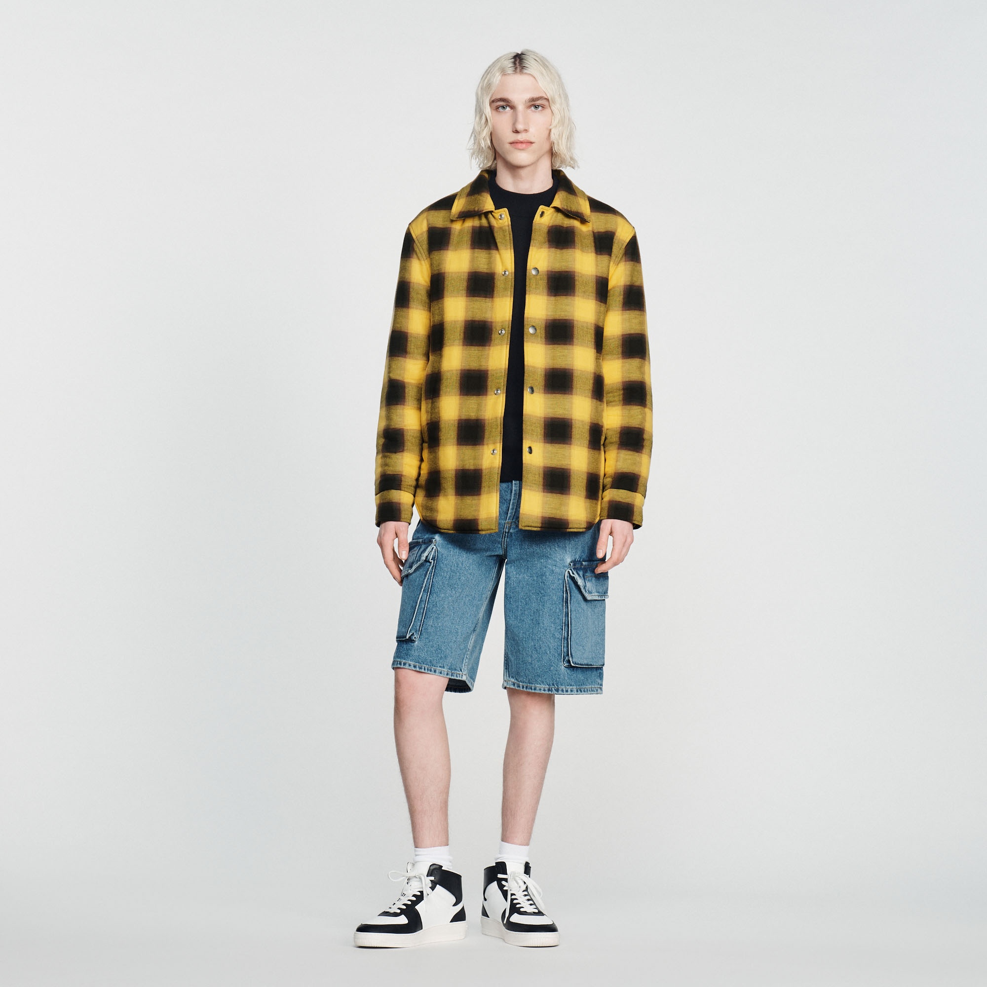 Quilted checked jacket - 3