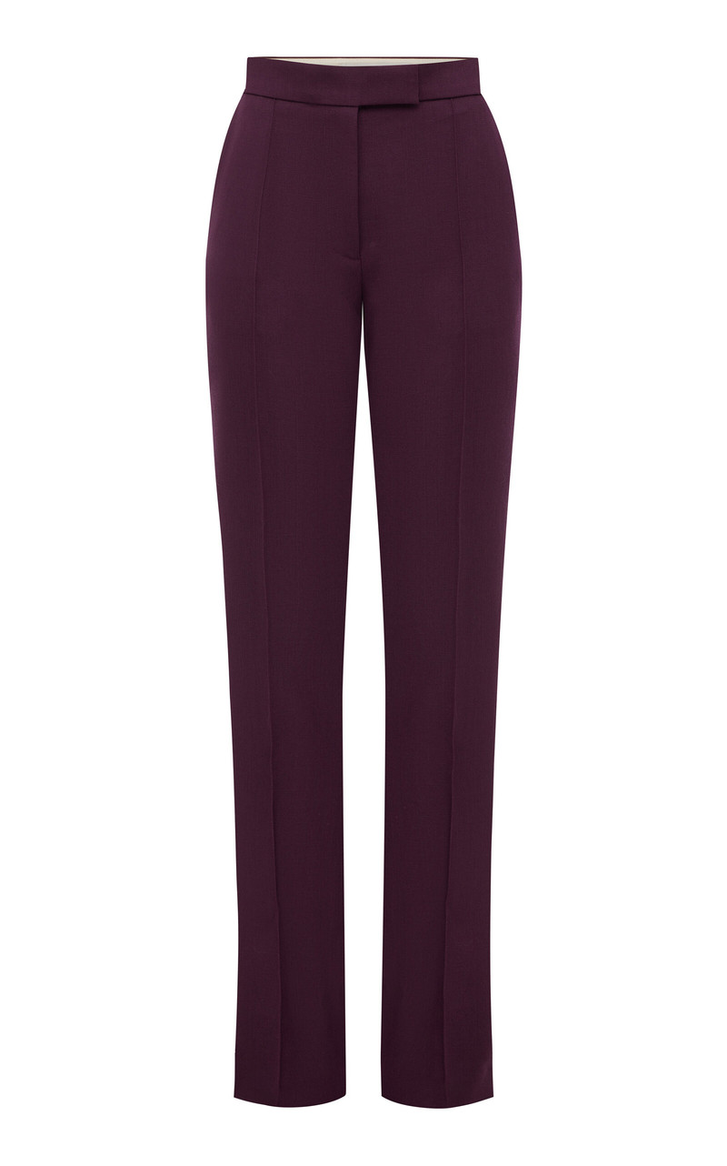 Flare Trouser In Wool Suiting burgundy 1