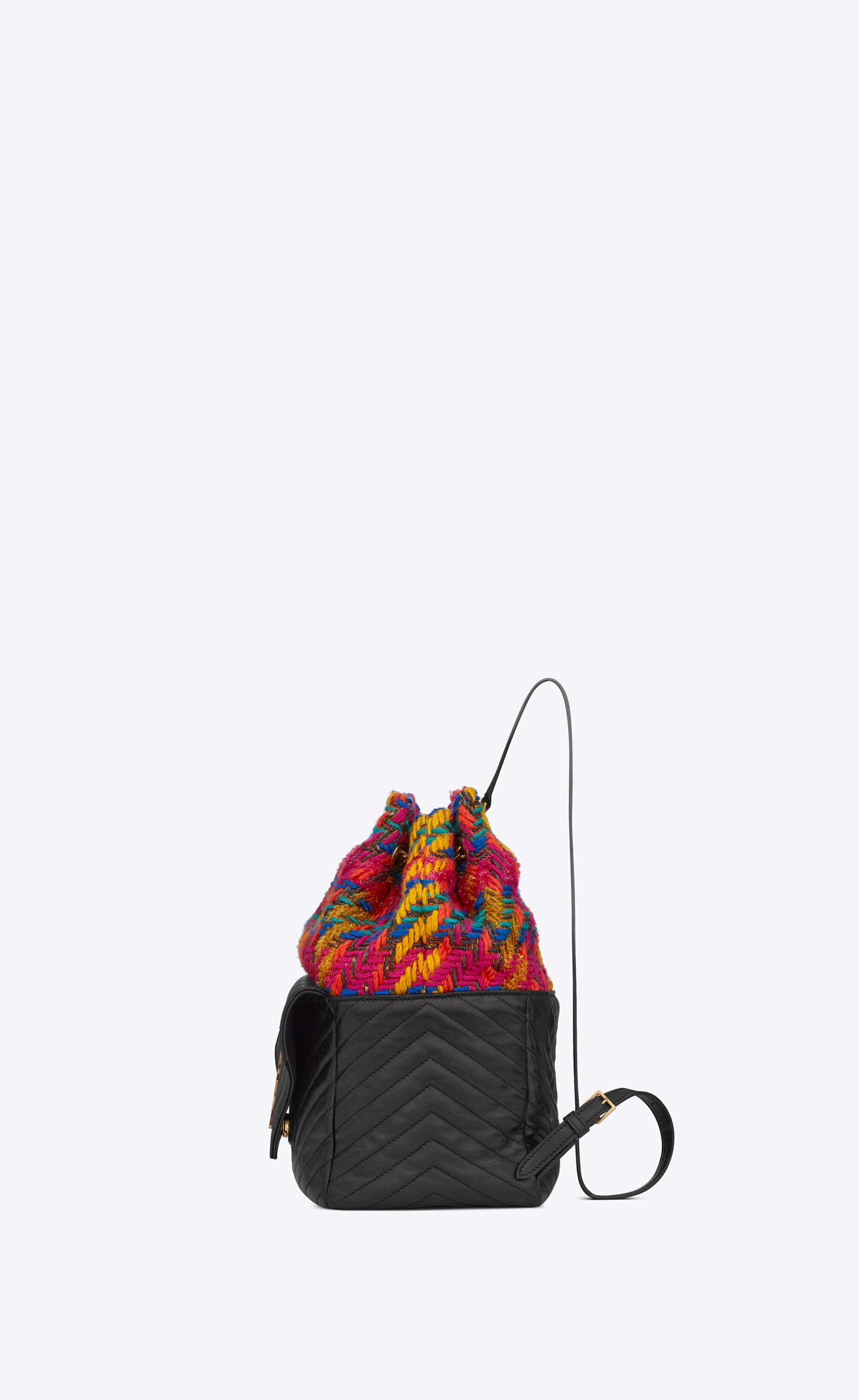 joe backpack in tweed and lambskin - 3