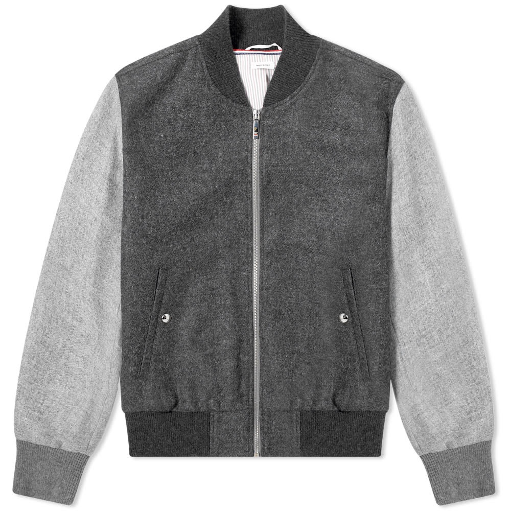 Thom Browne Contrast Shetland Bomber Jacket - 1