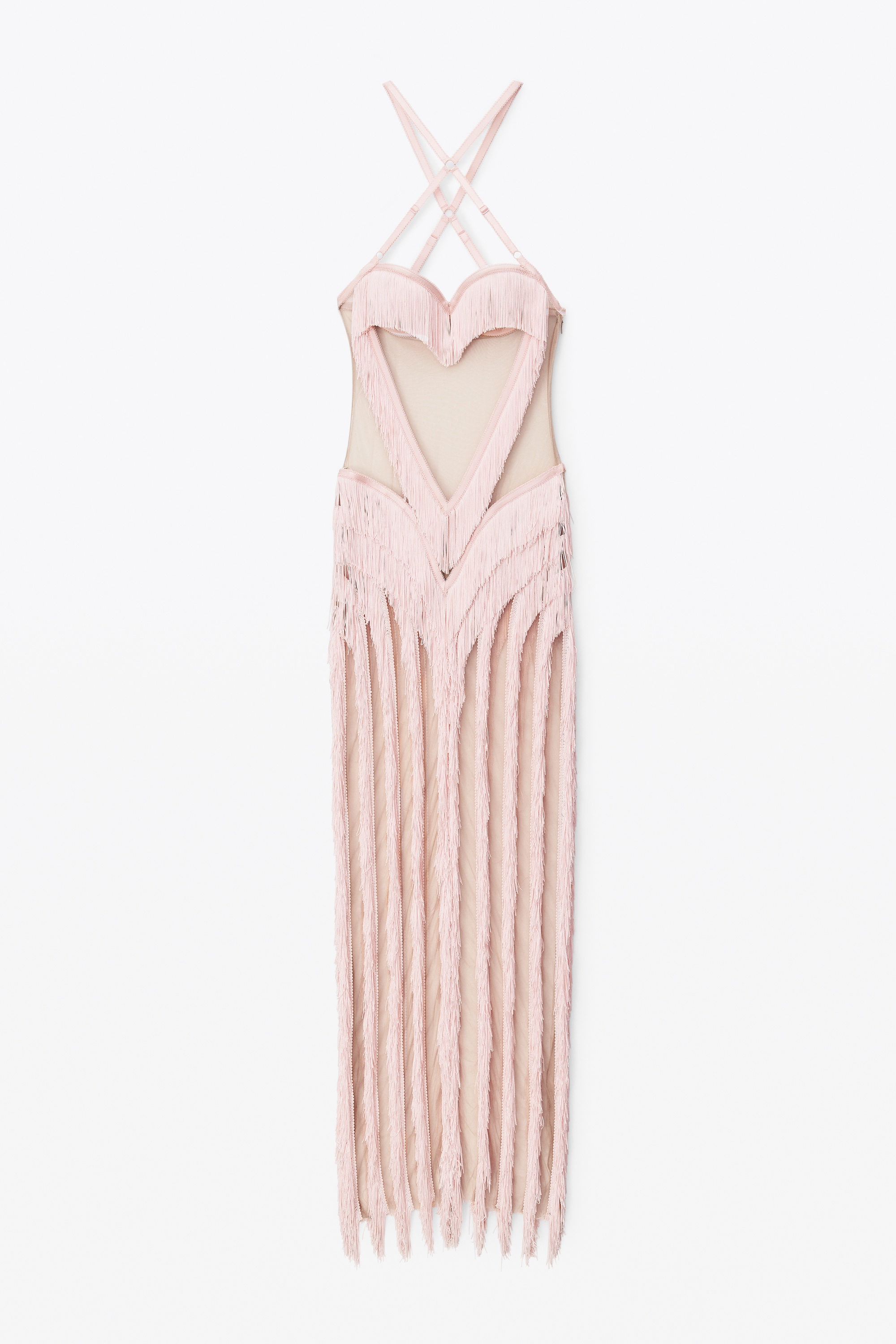 layered fringe dress with heart bodice - 1