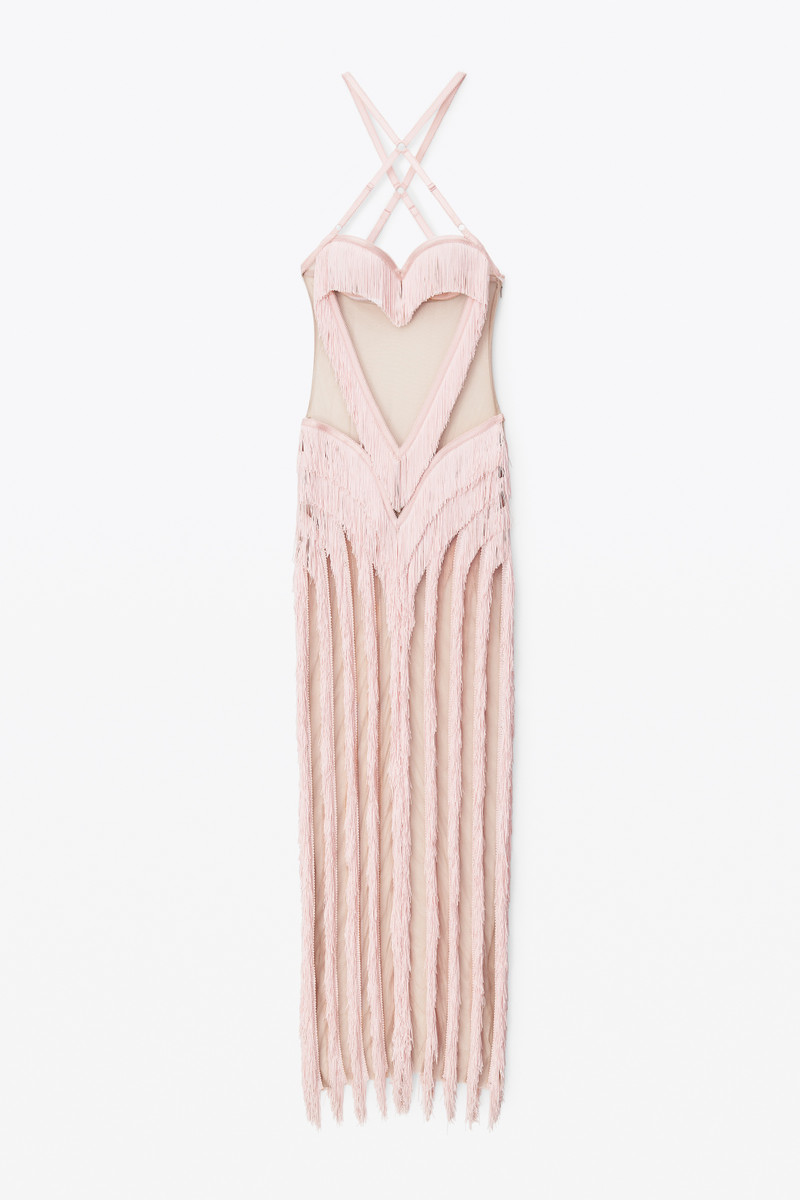 Alexander Wang layered fringe dress with heart bodice - 1WC4236619680 |  REVERSIBLE