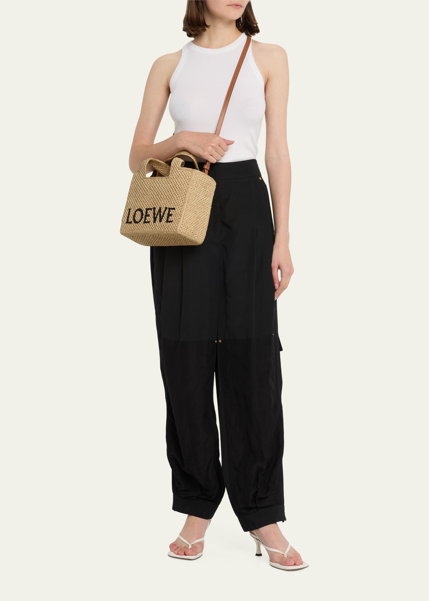 x Paula’s Ibiza Small Logo Raffia Tote Bag - 6