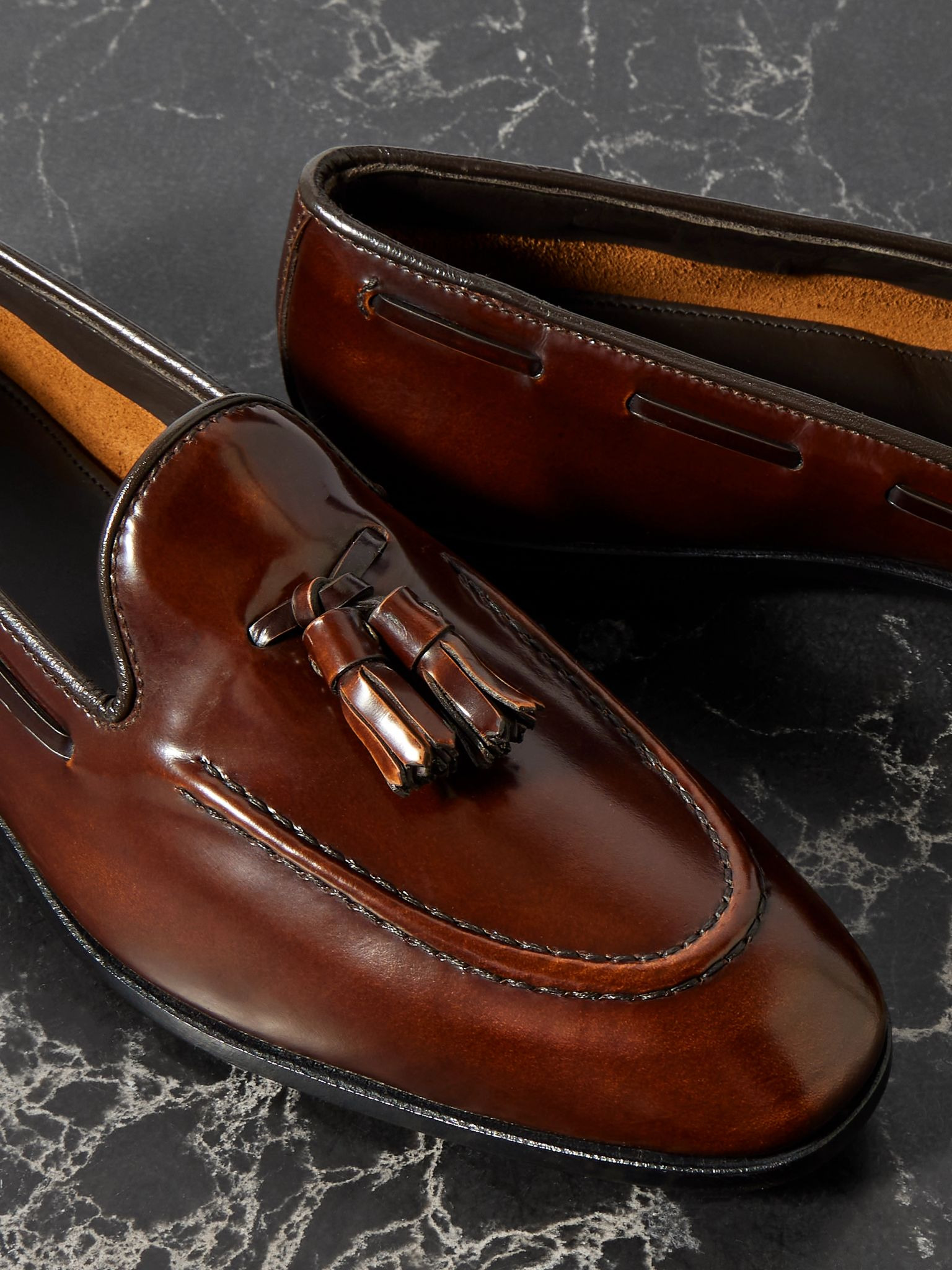 Maidstone tasseled leather loafers Brown - 4