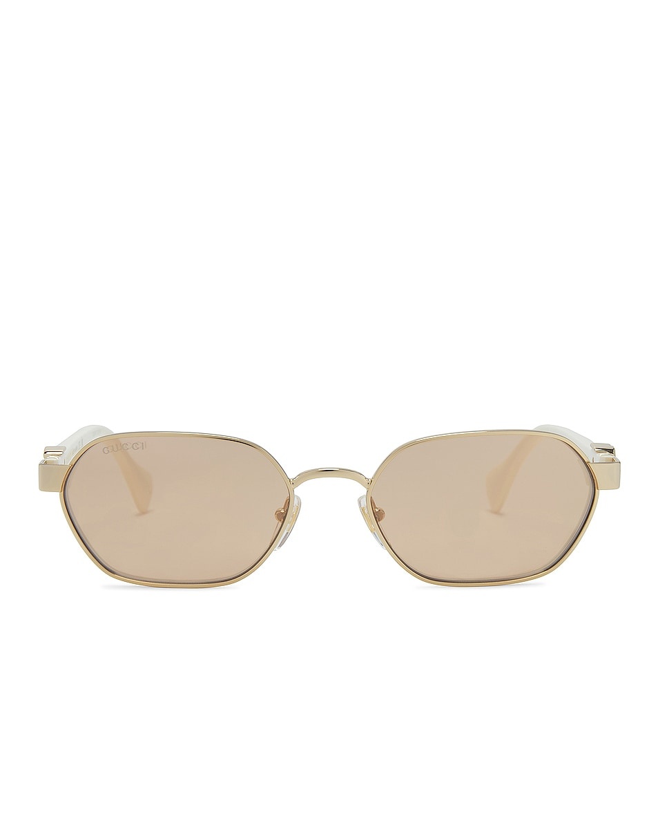 Geometric Sunglasses In Gold & Ivory - 1