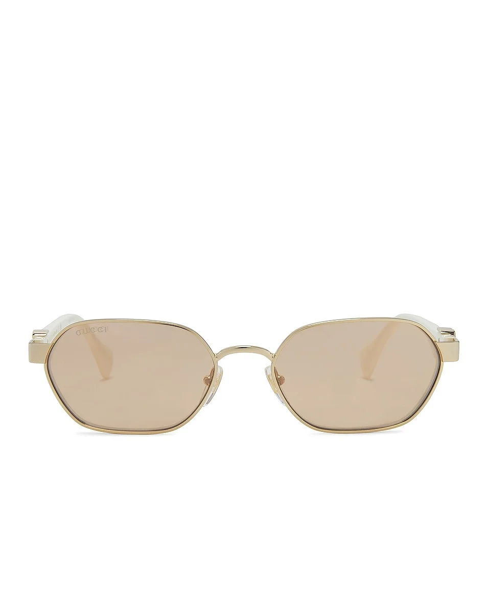 Geometric Sunglasses In Gold & Ivory - 1