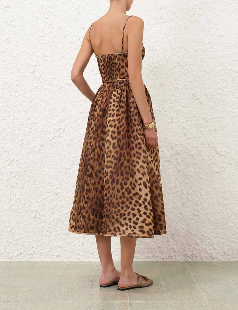 Zimmermann CRUSH PANELLED MIDI DRESS - 2151DR251LEO | REVERSIBLE