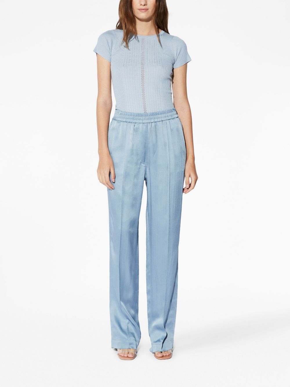 elasticated-waist straight-leg trousers - 2